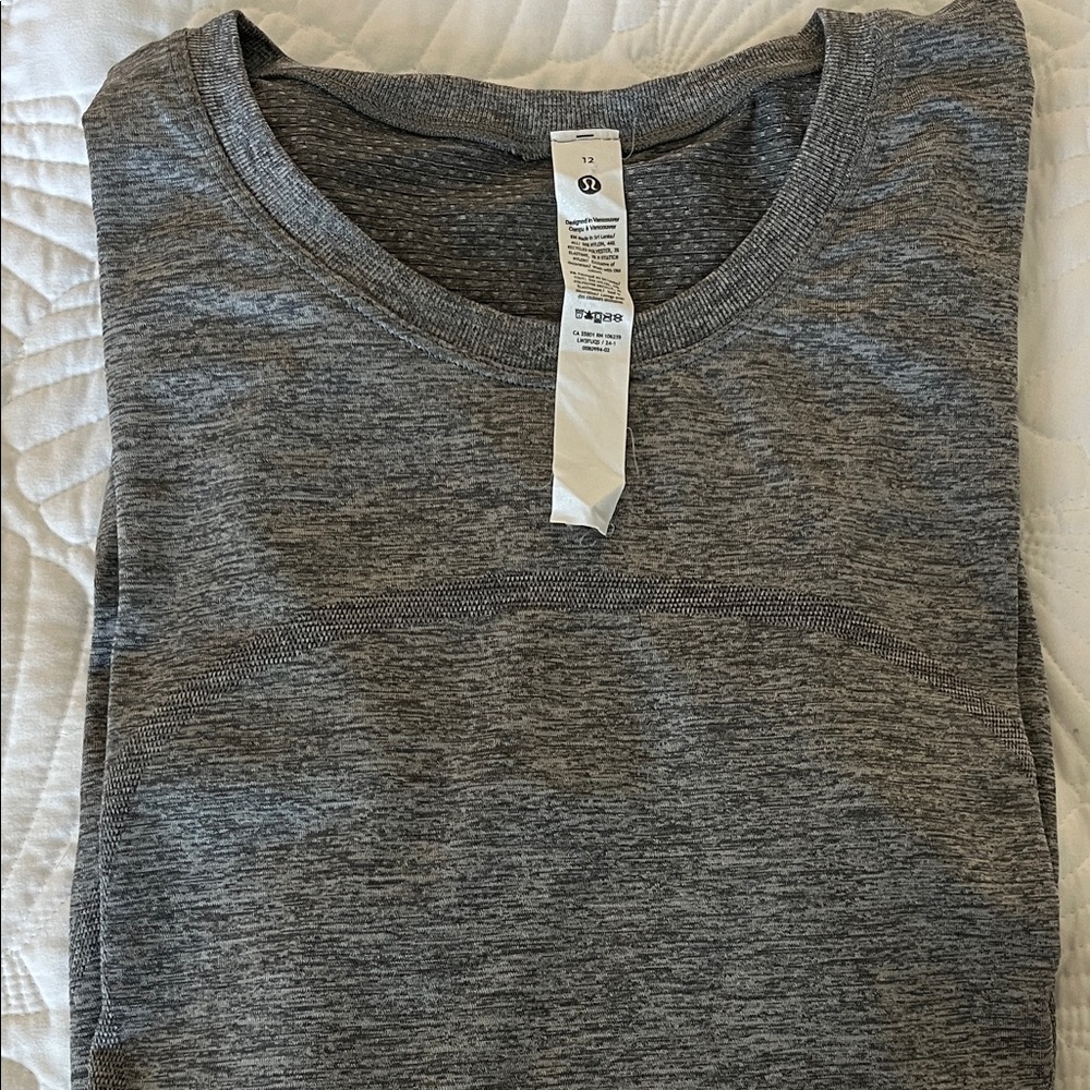 lululemon athletica Heather Gray Long Sleeve Crew